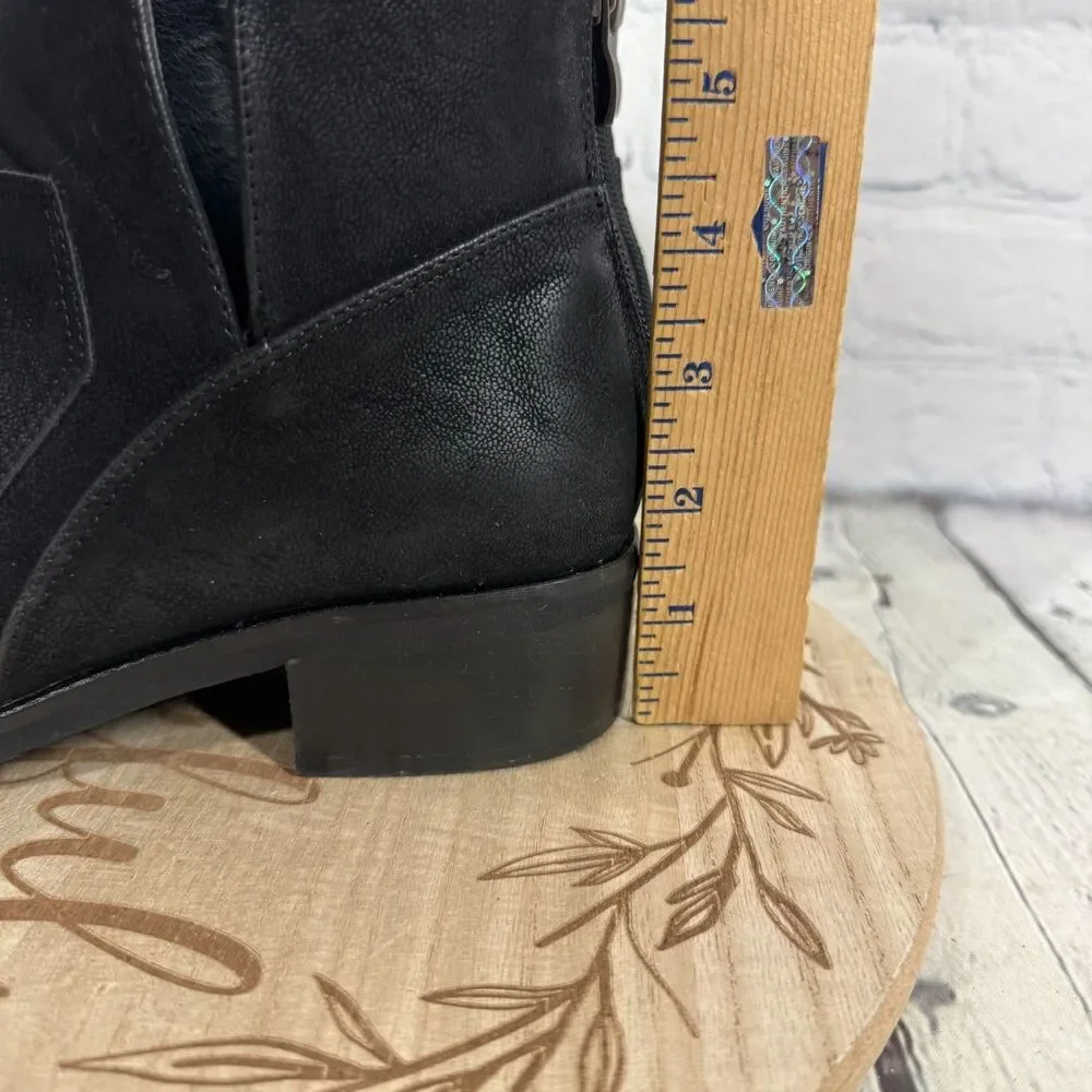 Corkys Boutique Western Ankle Booties Women Size 9 Black Side Zip Block Heel